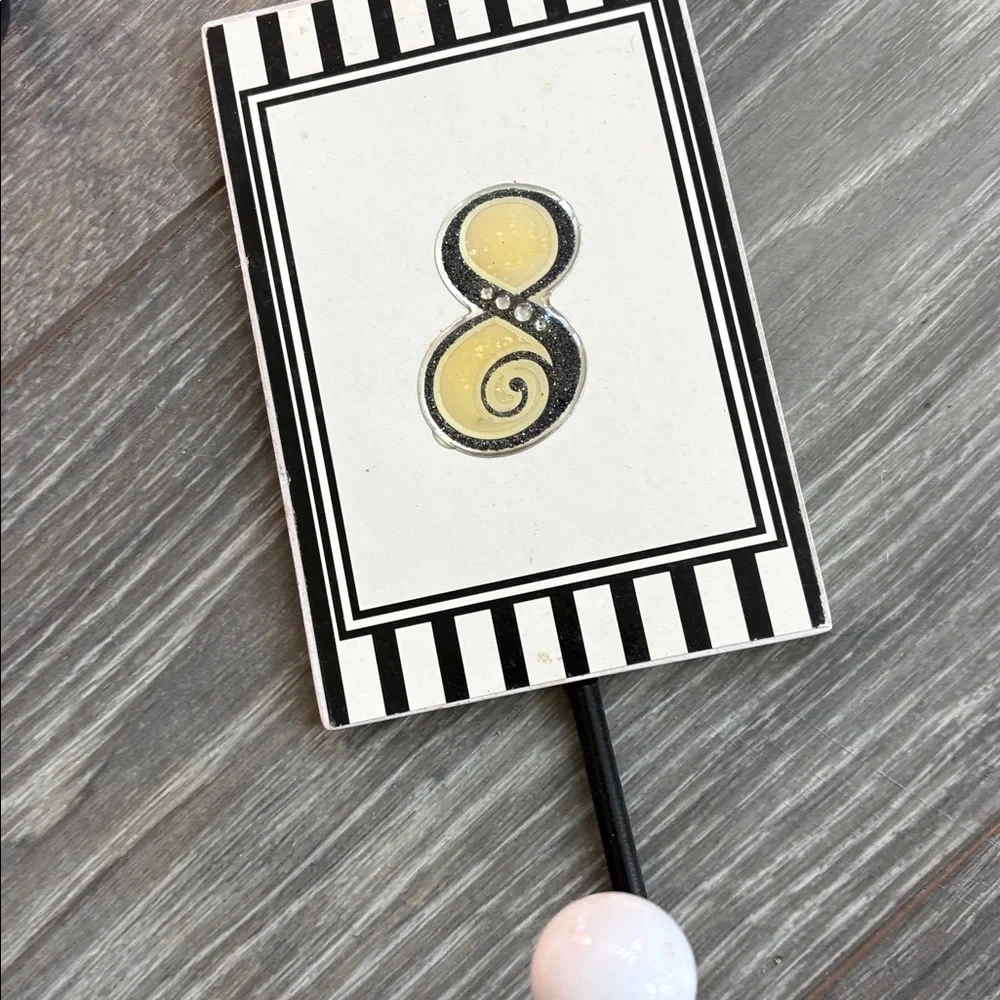 Striped Black and White Numbered Wall Hooks